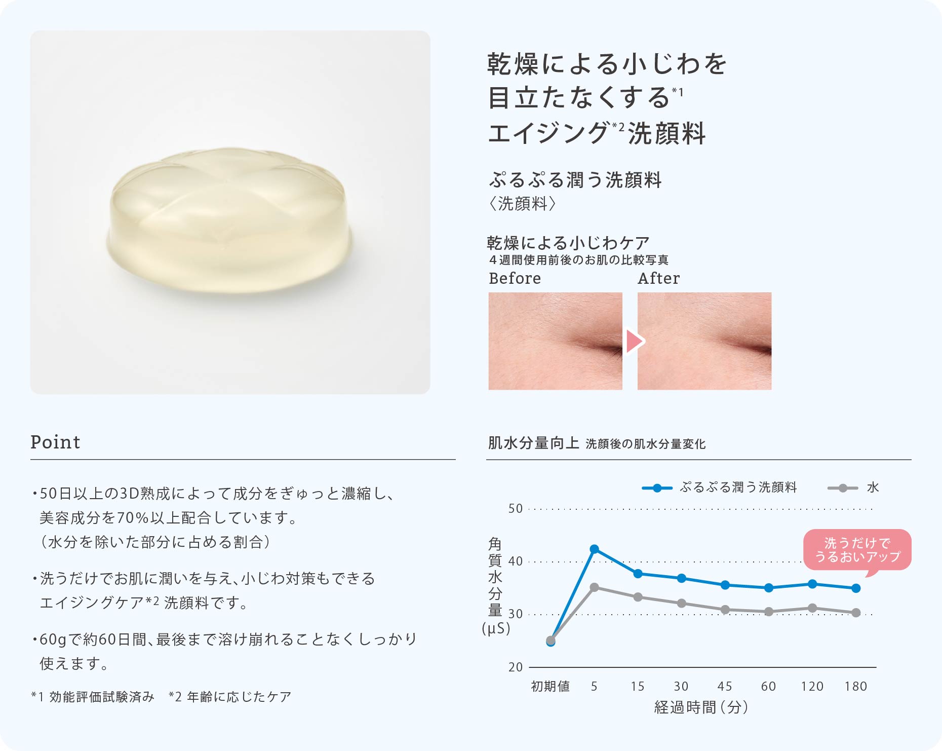 乾燥による小じわを目立たなくするエイジング 洗顔料 ぷるぷる潤う洗顔料〈洗顔料〉
